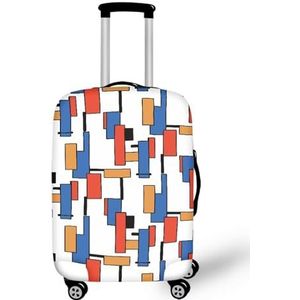 Pzuqiu Bagagehoes Anti-kras Koffer Cover Bagage Reisaccessoires voor Kinderen en Volwassenen, Kleurrijke rechthoek, XL (29-32 inch suitcase)