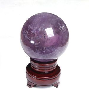 Hongjiantian Crystal Amethist Bol Kleur Paars 88mm