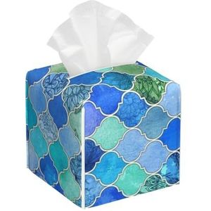 Kobaltblauw En Aqua Decoratieve Marokkaanse, Tissue Box Cover Tissue Box Houder Tissue Dispenser Tissue Houder