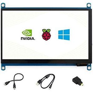sb components Raspberry Pi 7 inch HDMI LCD (H) 1024x600 Hardware Resolutie IPS Capacitieve Touchscreen Ondersteunt Verschillende Systemen Multi mini-PCs Raspberry Pi 4 BB Zwart Banaan Pi