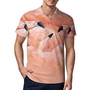 Flamingos heren golf poloshirt zomer korte mouw T-shirt casual sneldrogende T-shirts 4XL