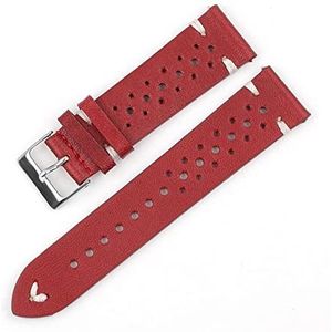 Hoge kwaliteit lederen horlogeband bandjes 18mm 20mm 22mm zwart bruin koffie blauwe snelle release horlogebandjes vervanging (Color : Red, Size : 20mm)