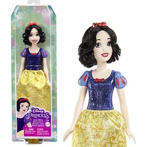 Mattel Disney Prinsessenspeelgoed, Sneeuwwitje Beweegbare Modepop met Glinsterende Kleding en Accessoires Geïnspireerd op de Disney Film, Cadeau voor Kinderen HLW08