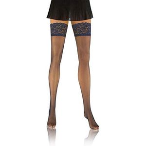 sesto senso Zelffixerende kousen visnet kant sexy ondergoed dames, Donkerblauw, XS-S