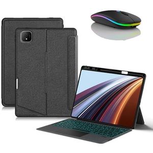 Toetsenbordhoes voor Honor Pad X9 11 inch, Afneembaar Draadloos Achtergrondverlichting Toetsenbord met Potloodhouder, Dunne Slanke Foliodekking met Bluetooth-Muis