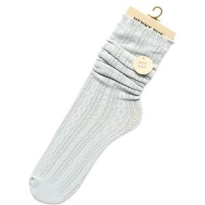 YIJIANUO Vrouwen Mode Lange Bubbels Losse Sokken Zomer Lente Effen Wit Zoete Zachte Lolita Koreaanse Mesh Designer Ademend Kant Creatieve, Grijs Blauw, One size