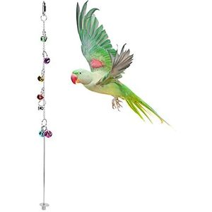 Papegaaien foerageren speelgoed, papegaaien fruitvork met kleurrijke bellen roestvrij staal voor vogels