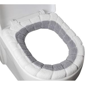 Toiletbrilverwarmer Toiletbrilhoeskussen Multicolor (Grijs)(Grey White)