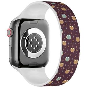 Solo Loop Band Compatibel met All Series Apple Watch 38/40/41mm (Owl 2) Stretchy Siliconen Band Strap Accessoire, Siliconen, Geen edelsteen