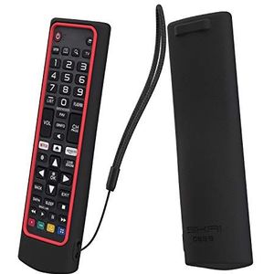 SIKAI CASE Beschermend Geval Verenigbaar met LG Remote AKB73715601 / AKB75095308 / AKB74915324, Schokbestendig Beschermende Hoes Zachte, Siliconen Hoesje Cover (Zwart Rood)