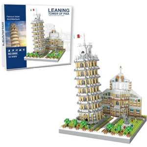 Italiaanse Pisa Scheve Toren Micro-bouwstenen Set 1944-delig Bouwpakket Wereldberoemd architectonisch model Speelgoedcadeaus voor kinderen en volwassenen Compatibel met lego