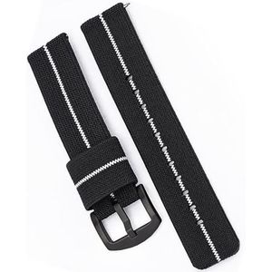 yeziu Sport Nylon Canvas watch Strap for Samsung Smart Watch Bracelet for Huawei 46MM 42MM Active Gear S3 Frontier(Color:Bkwh02,Size:20mm)