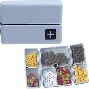 Wekelijkse pillendoos, magnetisch, opvouwbaar, met 7 vakken, voor het opbergen van pillen, 7 dagen, medicijnen, vitamines