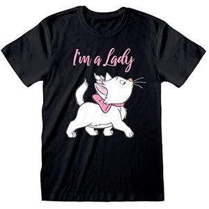 Disney Dames Marie T-Shirt korte mouw The Artistocats Tee, Zwart, M