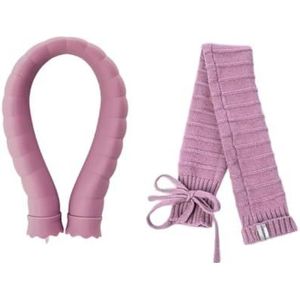 Warmwaterkruik 1 set sjaal warmwaterkruik effen kleur U-vormige warmwaterzak anti-lekkage verdrijft kou warmwaterzak (paars)