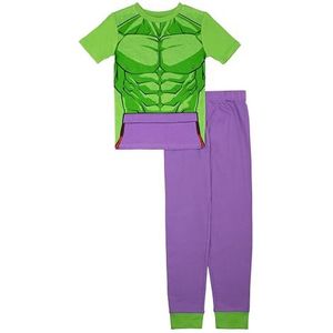 Marvel 2-delige snug-fit katoenen pyjamaset, zacht en schattig voor kinderen, Pijama, Hulk Smash, 6 jongens