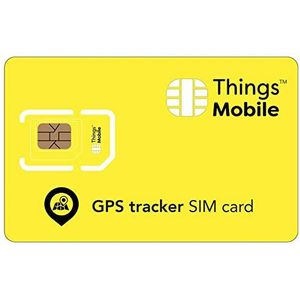 Simkaart voor GPS-tracker/tracker - Things Mobile - met wereldwijde dekking en GSM/2G/3G/4G multi-operator netwerk, zonder vaste kosten. €10 krediet inbegrepen