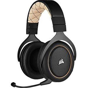Corsair HS70 Pro Wireless Gaming Headset (7.1 Surround Sound, Ultra lage latency, 12 meter bereik, vederlicht ontwerp, afneembare ruisonderdrukkende microfoon, voor PC en PS4) Zwart/Creme