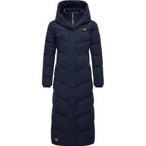 Ragwear Natalka Extra lange winterjas voor dames, extra lang, met capuchon, XS-6XL, Donkerblauw, 3XL