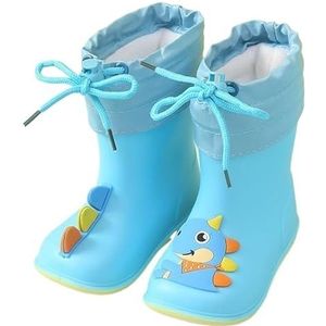 Regenschoenen for jongens en meisjes, regenlaarzen, waterdichte schoenen, antislip regenlaarzen(Color:Blue+inner,Size:Size 17/17CM)