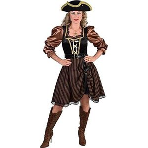 verkleedjurk Piraat dames polyester bruin/zwart mt S