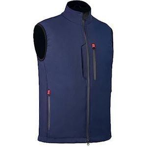 Ambick Krayz outdoor softshellvest met winddichte fleecevoering, ideaal mouwloos loopvest voor golfen en wandelen, Donkerblauw, L
