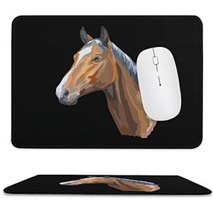 Gekleurd paard portret muismat antislip muismat rubberen basis muismat voor kantoor laptop thuis 7,9 x 9,4 inch