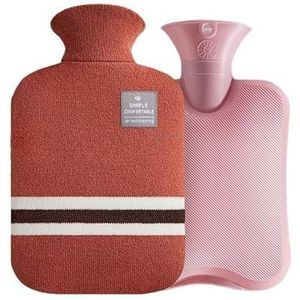 Warmwaterkruik 1000/2000 ml warmwaterflessen zak watervullende warmwaterzak voor vrouwelijke warme buik handen en voeten houden hand warmer warm waterzak warm water zak (oranje 1000 ml)