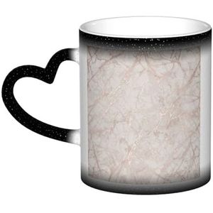 Rose Goud Marmer Gedrukt, Keramiek Mok Warmtegevoelige Kleur Veranderende Mok in de Hemel Koffie Mokken Keramische Kop 330ml
