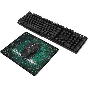 ASHATA Draadloze gamingtoetsenbord & muis & muismat combo 7 kleuren regenboog LED backlit 2.4G draadloos toetsenbord, muis met 6 knoppen DPI verstelbaar, voor PC Gamer Computer Desktop