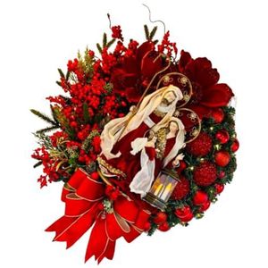 Generic Kerst Houten Hangbord Heilige Kerstkrans Religieuze Kerststal Deur Decoratie voor binnen- en buitengebruik