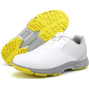 PENXZT Heren golfschoenen Draaiknop Waterdichte spikeloze golfsneakers Antislip Lichtgewicht Ademend,E,39 EU