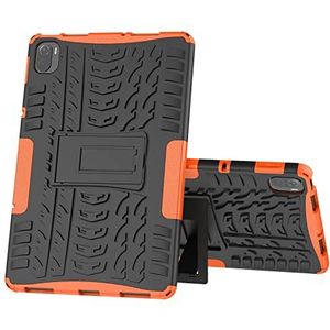 Tablet PC-hoes Tabletomslag Compatible with Xiaomi Mi Pad 5/Mipad 5 Pro 11 inch 2021 Bandentextuur Schokbestendig TPU+PC Beschermende hoes met opvouwbare handgreepstandaard Bescherming(ORANGE)