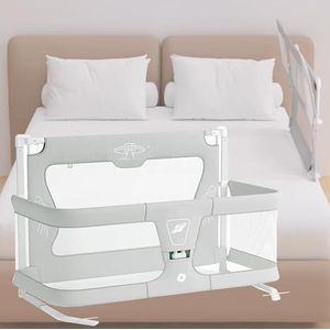 Nachtkastje, 3-in-1, nachtkastje, naast mij, nest, voor bed, wieg voor bed, bed op ouderbed, zichtbaar en ademend gaasvenster (kleur: lichtgroen, afmeting: 47 x 19,7 cm)