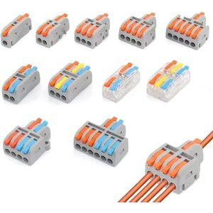 1/5/10 STKS Mini Snelle bedrading Kabel Universele Plug Compact Splitter Elektrische Geleider Push-In Huishoudelijke Klem (Kleur: M62, Maat: 10 STUKS)