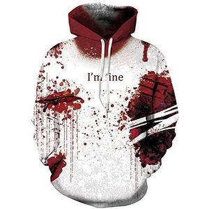 Hoodie Halloween Bloed Druppels I'M Fine Horror 3D Digitale Print Sweater Plus Size Paar Hoodie-A0001, S