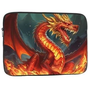 Laptop Case Sleeve 17"" Laptop SleeveDragon King in Fire Laptop Tas Schokbestendige Beschermende Draagtas