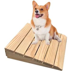 PP-Vic Niet-slip rolstoeldrempelhellingen, houten toegangshelling voor terrasdeuren, draagbare hellingen voor thuisgebruik, houten toegangshellingen voor terrasdeuren,L30.8×w30×h10