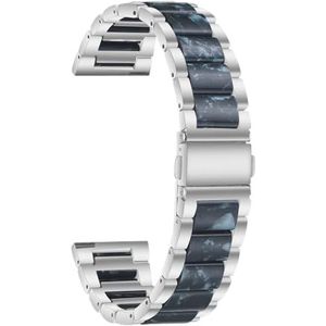 22 mm 20 mm bandlegering met harsarmband geschikt for Garmin horlogeband Venu 3 2 1/Venu2 Plus/SQ/Vivoactive 4 meerdere kleuren metalen riem (Color : Silver Style4, Size : For Venu2 Plus)