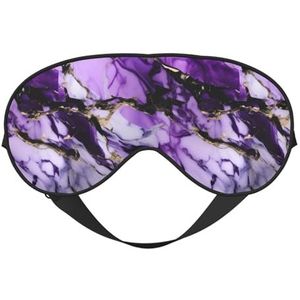 Paars marmer afdrukken all-Occasion Sleep Eye Mask met dubbele zijden verstelbare riem perfect voor diensten en reizen