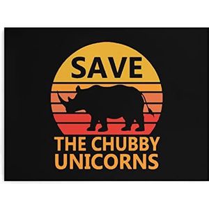 Save The Chubby Unicorns Canvas Schilderijen Prints Schilderen Foto's Poster Muur Kunstwerk voor Home Office Decor 30 x 40 cm