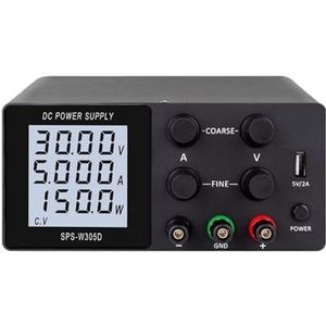 Tafelvoeding van laboratoriumkwaliteit, Instelbare DC-voeding 30V 10A LCD-scherm Bescherm ogen USB Digital Lab Bench Voltage Regulator Switch Eenvoudig in te stellen en te gebruiken(SPS-W305D Black)