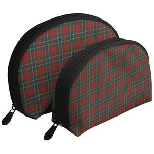Make-uptas, cosmetische reistas 2 stuks draagbare clutch zakje set zakje organisator Schotse tartan, zoals afgebeeld, Eén maat