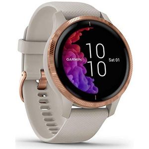 Garmin Venu - waterdichte GPS-fitness-smartwatch met AMOLED-display, trainingsplannen en geanimeerde oefeningen. 20 sportapps, hartslagmeting, 5 dagen batterijduur, muziekspeler (Gereviseerd)