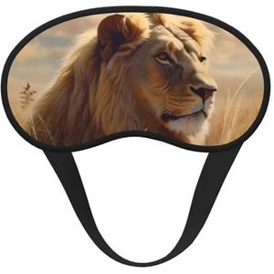 Slaapoogmasker voor dames en heren, zacht, comfortabel slaapmasker, verduisterend, slaapoogbedekking voor reizen, yoga, dutje, werk, prairie leeuw
