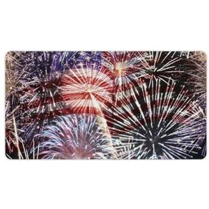 Amerikaanse vlag vuurwerk 4 juli mode bureau muismat antislip gaming muismat accessoires decor 40 x 75 cm
