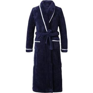 Dvbfufv Heren Winter Flanel Oversized Badjas Nachtkleding Dikke Warme Fleece Badjas Losse Thuis Badjas, Donkerblauw, S