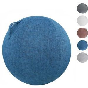 PiLtaR 55/65/75CM Oefeningsbal Stoel Stoffen hoes Pilates Yoga Bal Stoel voor Thuis Bureau, Zwangerschapsbal & Balansbal Zitting, Geboortebal voor Zwangerschap,Blauw,75cm