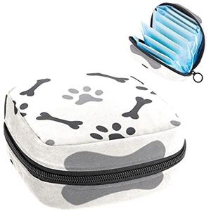 botten lijn met poten, Periode Pouch Draagbaar, Tampon Opbergtas,Tampon Houder voor Portemonnee Vrouwelijke Product Organizer, Meerkleurig, 4.7x6.6x6.6 in/12x17x17 cm
