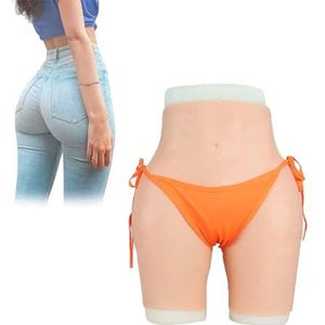 FSYH Crossdresser siliconen slipje billenvergroter control shorts heupen lichaamsverbeteraar gevoerd ondergoed voor dragqueen,Bruin,Basic